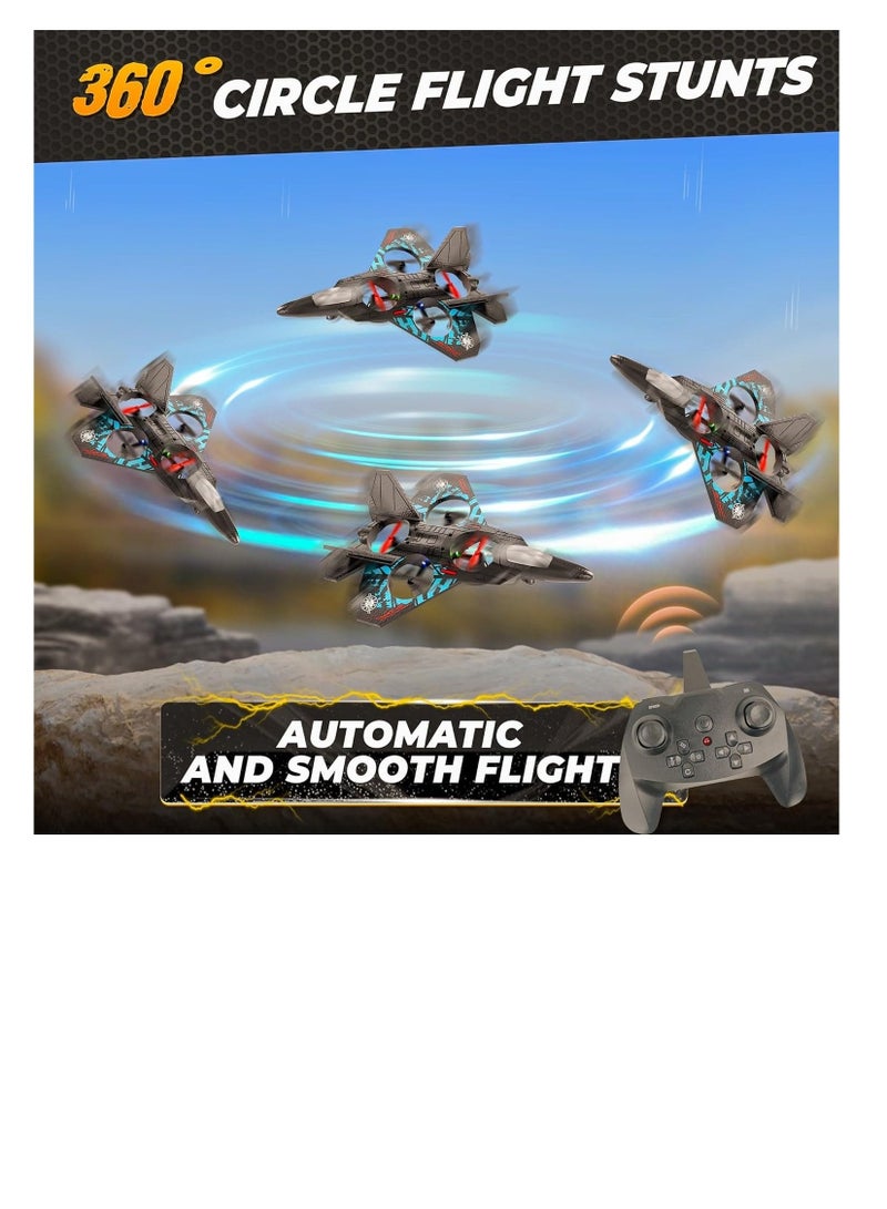 بيوينتي RC Jet Fighter Drone - LED Lights, USB Charging  Remote Control Airplane Toy for Kids  Adults - Image 5